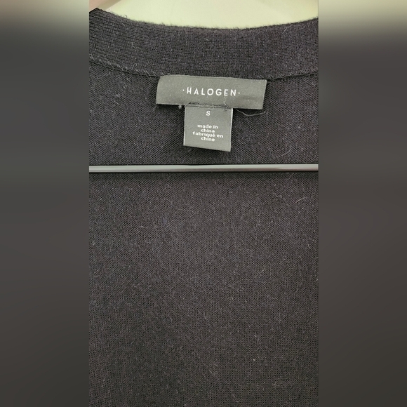 Halogen Cardigan Women's Size Small Black Open Front Long Line Minimalist - Picture 2 of 6